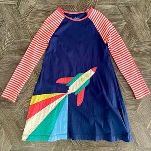 Mini Boden rocket ship appliqué dress (Girls size 7-8 years)